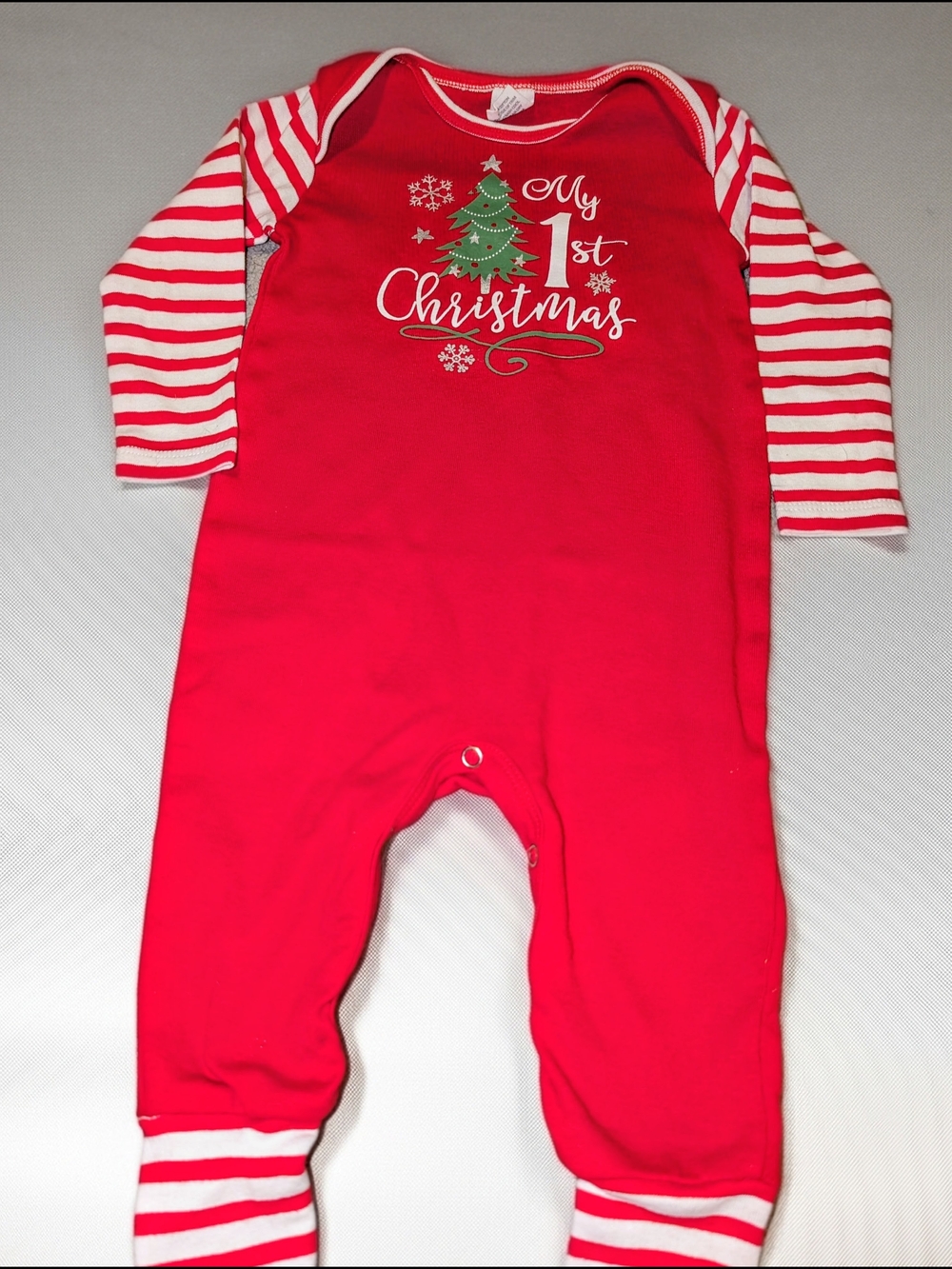 'My 1st Christmas' Holiday One-Piece Footie. Size 9-12 Months